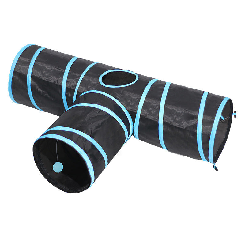 HKM-5991101 Foldable Cat Tunnel and Amusing Toy Set for Indoor Cats - Multi-Color Options Available