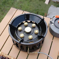 HKM-599187 Outdoor Seven Burner Gas Stove for Camping and Hiking