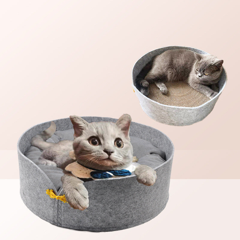 HKM-5991997 Corrugated Cat Scratcher with Removable Washable Claw Sharpener and Soft Cotton Pad