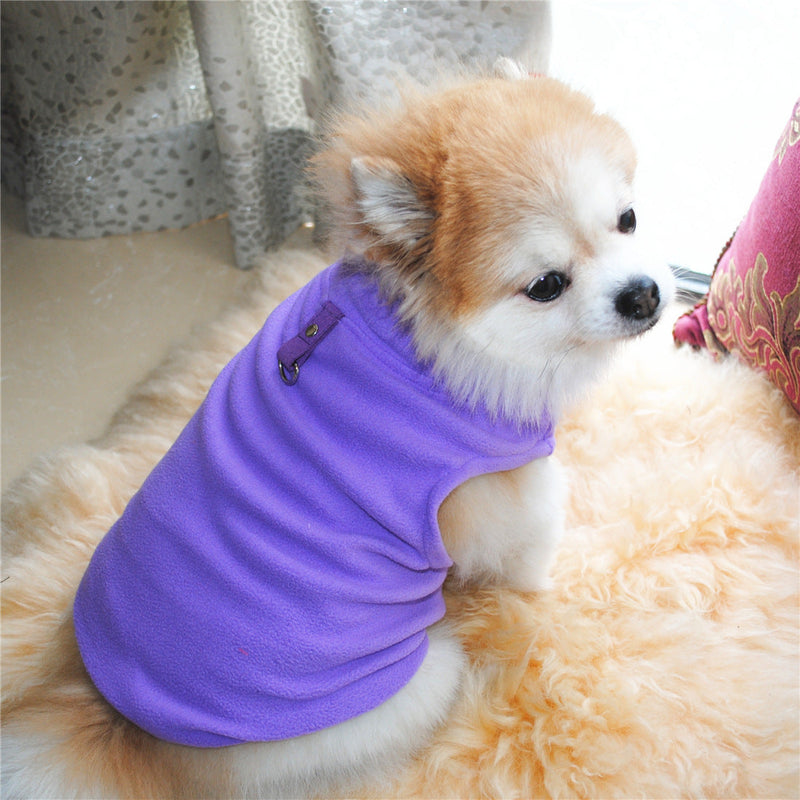 HKM-5992381 Fleece Sweater for Dogs with Traction Buckle ¨C Fall Winter Apparel