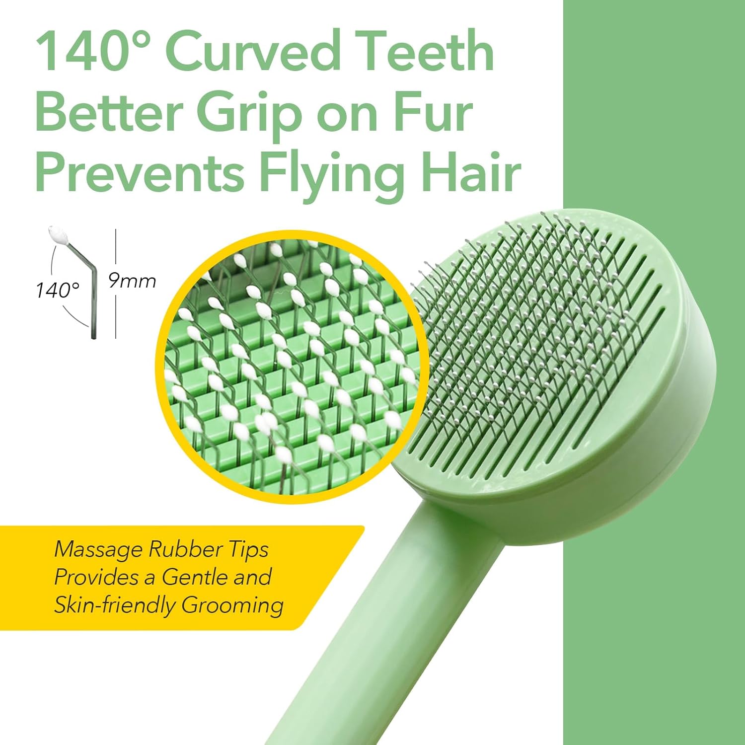HKM-5993277 2-in-1 Grooming Brush for Long-Haired Cats and Dogs, De-Shedding Tool with Easy Hair Removal and Washable Design