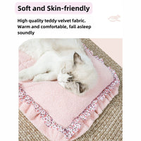 HKM-5993661 Lace Mattress for Dogs in Fall Cherry Powder & Misty Gray - Available in Multiple Sizes