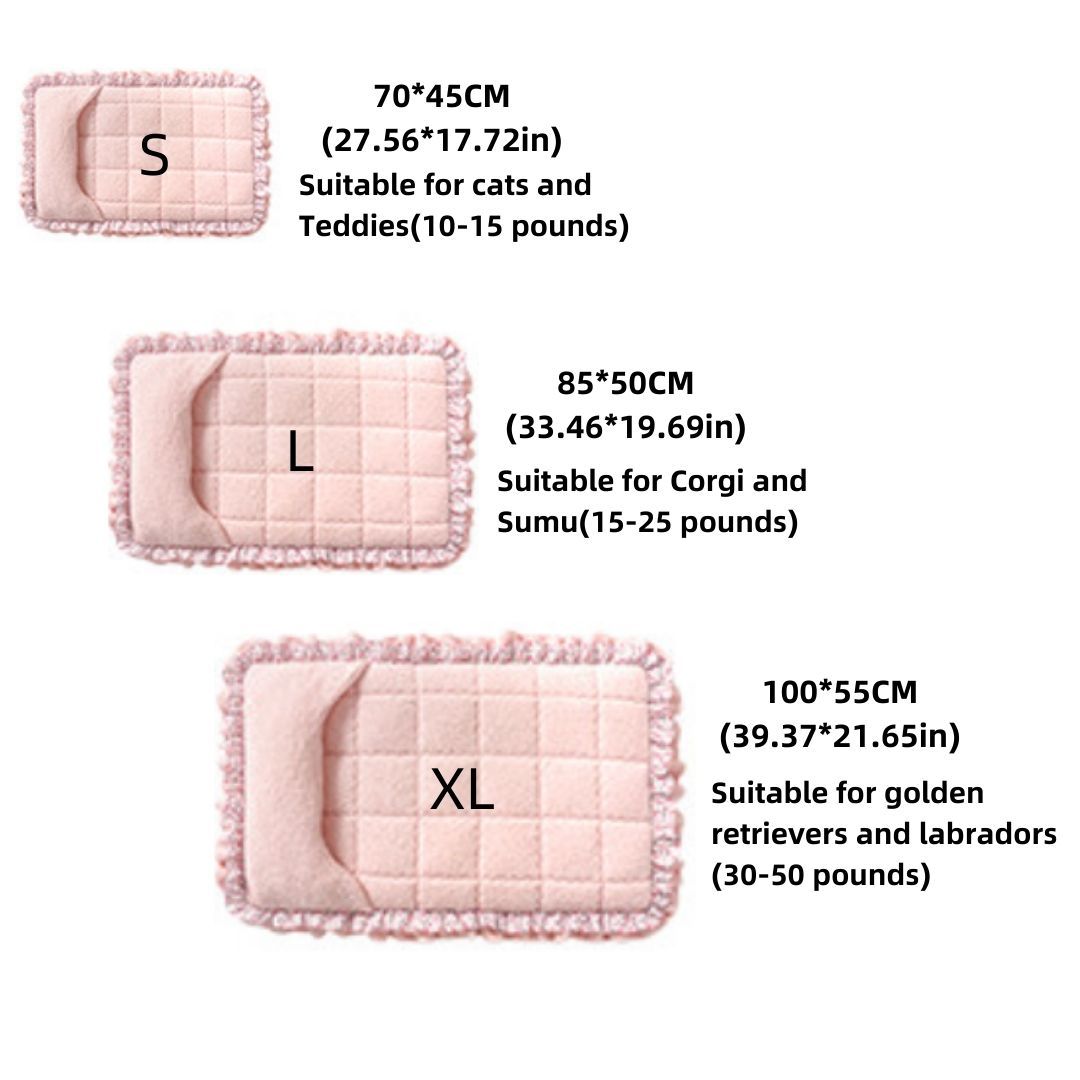 HKM-5993661 Lace Mattress for Dogs in Fall Cherry Powder & Misty Gray - Available in Multiple Sizes