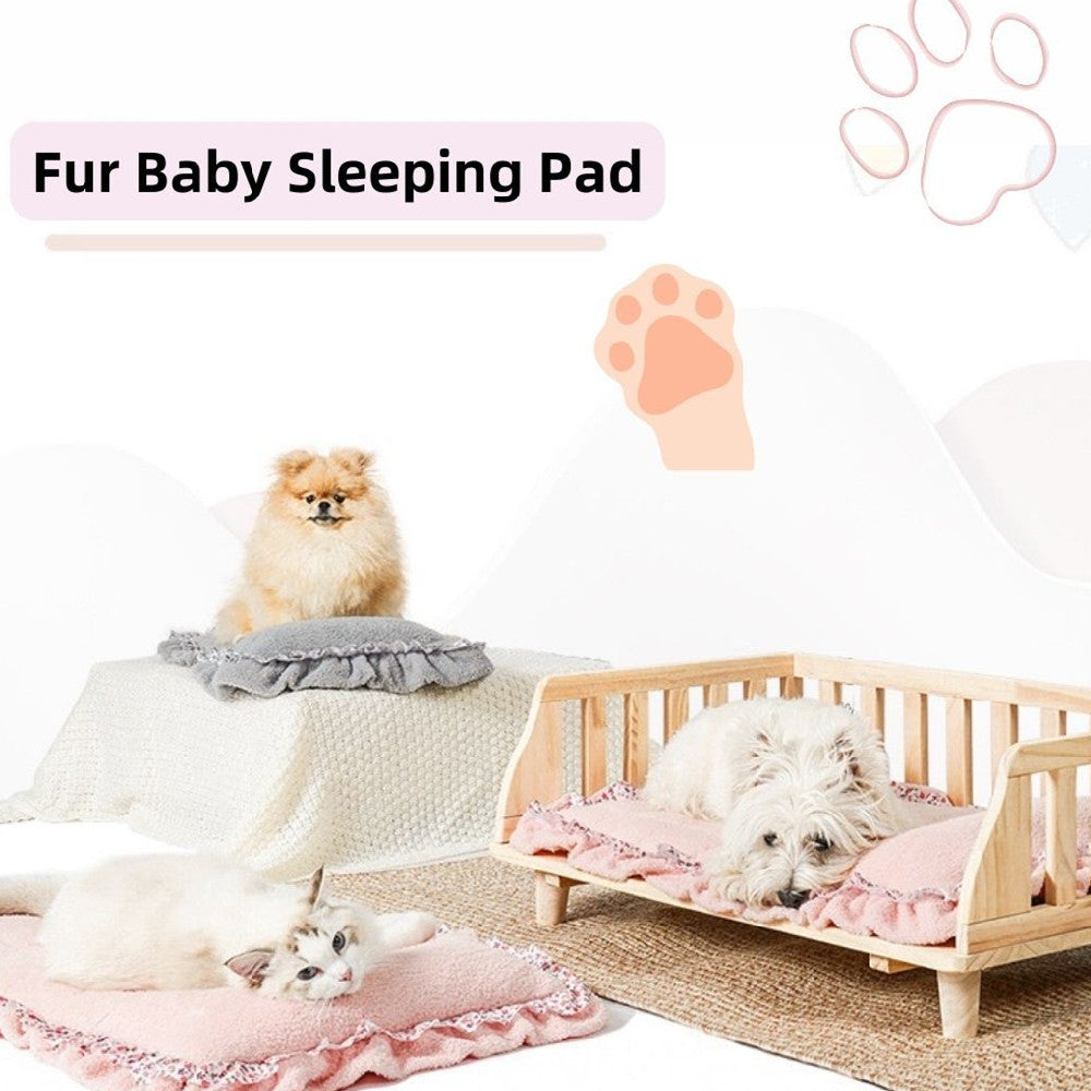 HKM-5993661 Lace Mattress for Dogs in Fall Cherry Powder & Misty Gray - Available in Multiple Sizes