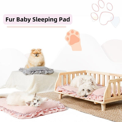 HKM-5993661 Lace Mattress for Dogs in Fall Cherry Powder & Misty Gray - Available in Multiple Sizes