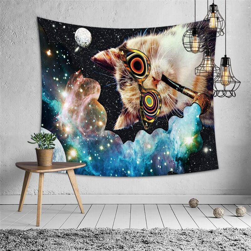 HKM-599379 Stoned Cat Polyester Tapestry for Unique Home Decor