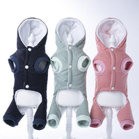 HKM-5994173 Velvet Cotton Jacket for Pets - Casual Four-Legged Coat in Pink, Light Green, and Navy Blue
