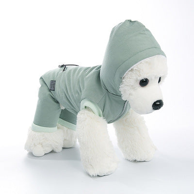 HKM-5994173 Velvet Cotton Jacket for Pets - Casual Four-Legged Coat in Pink, Light Green, and Navy Blue