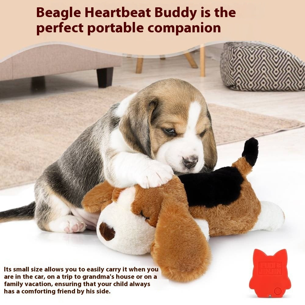 HKM-5994429 Heartbeat Plush Toy - Dog/Cat Sleep Pillow for Peace of Mind, Brown