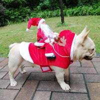 HKM-599443 Festive Santa Claus Costume for Large Dogs - Acrylic, Adjustable Fit, European and American Style