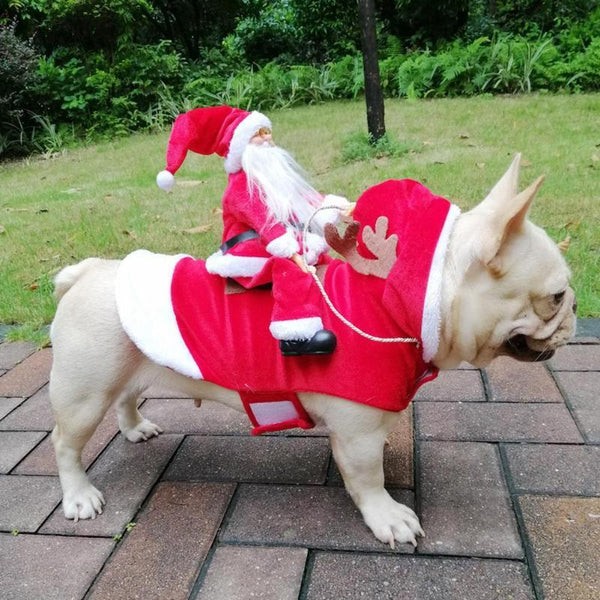 HKM-599443 Festive Santa Claus Costume for Large Dogs - Acrylic, Adjustable Fit, European and American Style