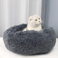 HKM-5995837 Plush Washable Round Pet Bed for Cozy Sleep - Multiple Sizes Available