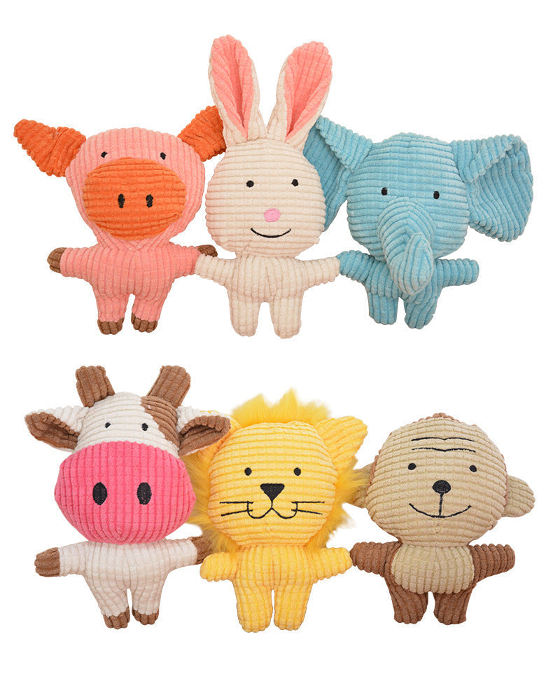 HKM-5996605 Plush Cartoon Animal Dog Toy for Chewing and Play, Bite Resistant Molar Fun