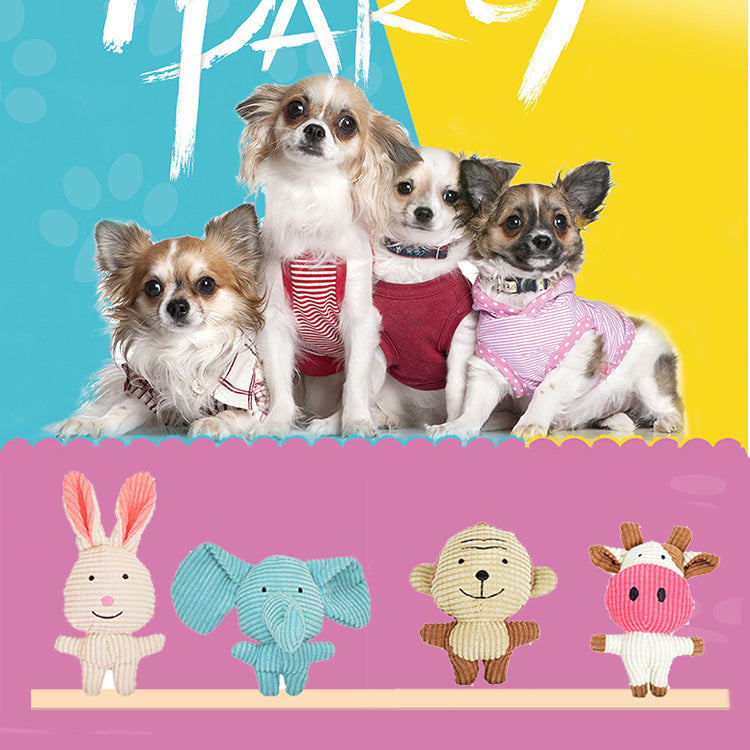 HKM-5996605 Plush Cartoon Animal Dog Toy for Chewing and Play, Bite Resistant Molar Fun