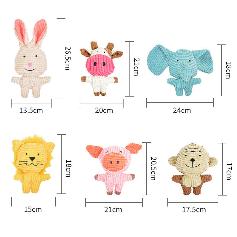 HKM-5996605 Plush Cartoon Animal Dog Toy for Chewing and Play, Bite Resistant Molar Fun