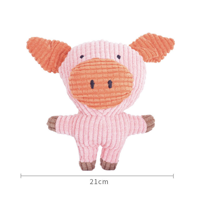 HKM-5996605 Plush Cartoon Animal Dog Toy for Chewing and Play, Bite Resistant Molar Fun