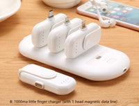 HKM-599699 Magnetic Power Bank with 5000mAh Capacity and 4 Mini Chargers for Mobile Devices