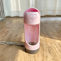 HKM-5997629 Portable Pet Water Bottle - 300ml Travel Cup in Pink, Blue, Green, Apricot