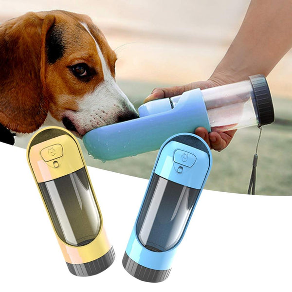 HKM-5997629 Portable Pet Water Bottle - 300ml Travel Cup in Pink, Blue, Green, Apricot