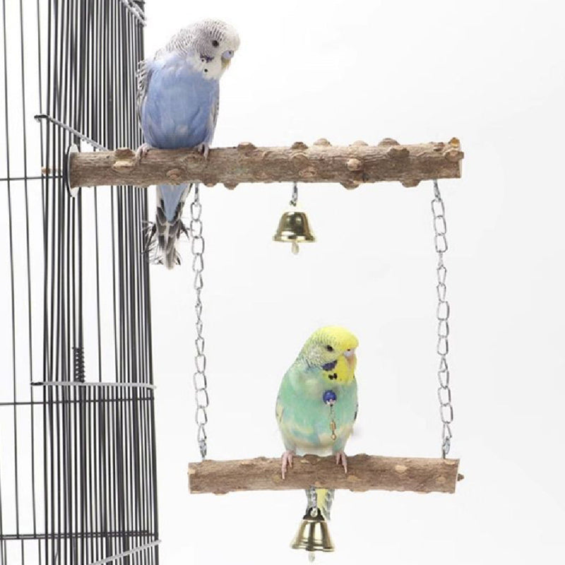 HKM-599763 Solid Wood Parrot Swing with Grinding Claw Toy in Various Sizes