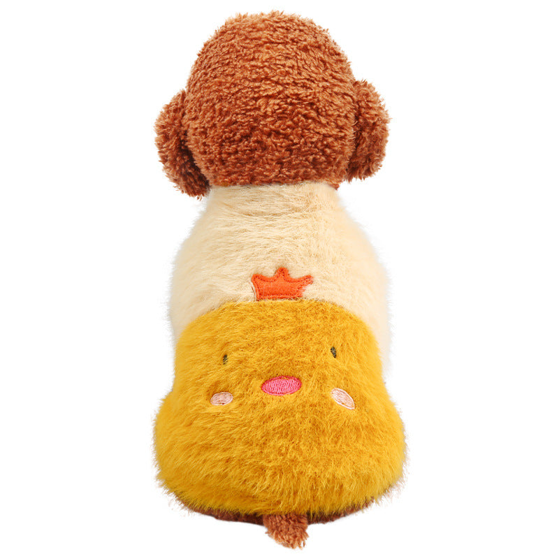 HKM-5998141 Plush Animal Crew Neck Sweater for Pets - Casual Furry Design in Multiple Sizes