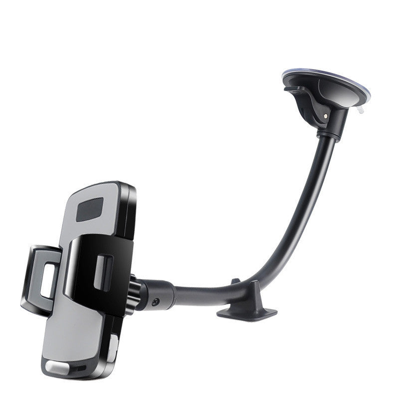 HKM-599891 Multi-Function Suction-Cup Mobile Phone Navigation Bracket for Car Dashboard - Black PC/Silicone