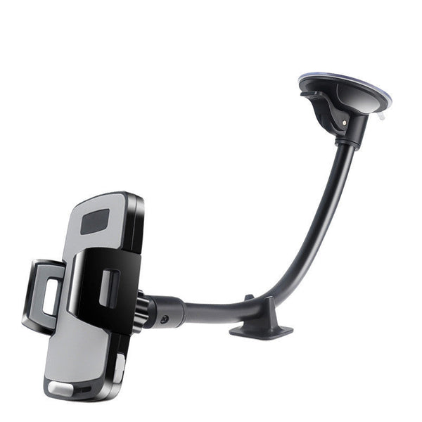 HKM-599891 Multi-Function Suction-Cup Mobile Phone Navigation Bracket for Car Dashboard - Black PC/Silicone