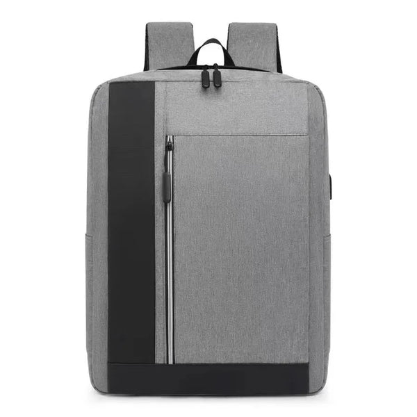 HKM-0599891 Waterproof Reflective Laptop Backpack with USB Charging Port, Padded Laptop Sleeve and Box Opening, Gray 2026 Model