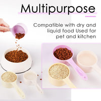 HKM-5999037 Ergonomic 1/2 Cup Food Scoop for Dogs, Cats, Birds, and Rabbits - Durable Melamine, Dishwasher Safe
