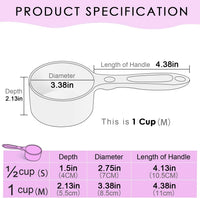 HKM-5999037 Ergonomic 1/2 Cup Food Scoop for Dogs, Cats, Birds, and Rabbits - Durable Melamine, Dishwasher Safe