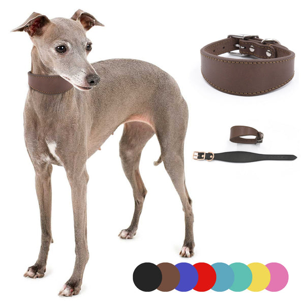 HKM-5999549 Real Leather Cowhide Pet Collar for Dogs - Multiple Colors Available, Sizes S, M, L