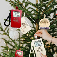 HKM-599955 Festive Wooden Gasoline Wallet Ornament for Home Decoration - Red and White Variants Available
