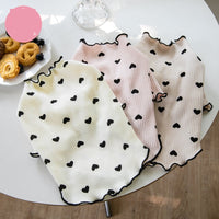 HKM-5999933 Embroidered Bear Waffle Vest for Pets in Beige, Light Coffee, and Pink