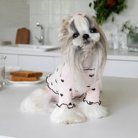 HKM-5999933 Embroidered Bear Waffle Vest for Pets in Beige, Light Coffee, and Pink