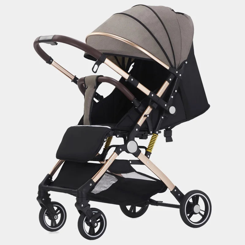 HKM-600019 Bi-Directional High Landscape Baby Stroller with Newborn Carriage and Four Wheels Travel System