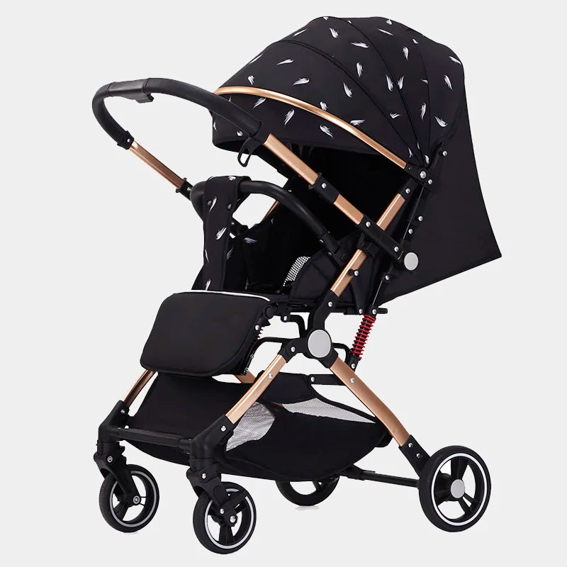 HKM-600019 Bi-Directional High Landscape Baby Stroller with Newborn Carriage and Four Wheels Travel System