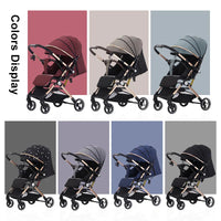 HKM-600019 Bi-Directional High Landscape Baby Stroller with Newborn Carriage and Four Wheels Travel System
