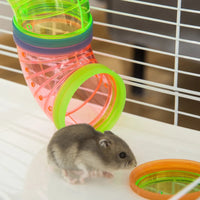 HKM-6001213 Light Blue Hamster Cage with Tubes, 5-Tier Design, Exercise Wheel, Water Bottle, Includes Food Dish, Portable Handles