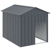 HKM-6001597 Galvanized Steel Doghouse with Roof, Anthracite Color - 117x153x123 cm
