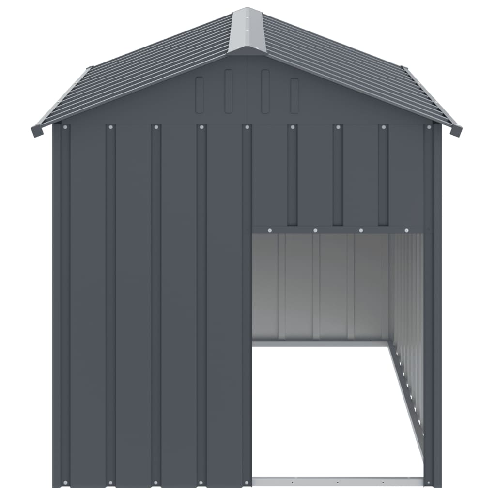 HKM-6001597 Galvanized Steel Doghouse with Roof, Anthracite Color - 117x153x123 cm