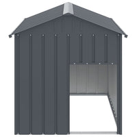HKM-6001597 Galvanized Steel Doghouse with Roof, Anthracite Color - 117x153x123 cm