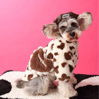 HKM-6001725 Cozy Red Warm Plush Dog Coat with Backpack Attachment