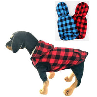 HKM-6002109 Hooded Plaid Pet Clothes with Removable Hat for Cozy Comfort