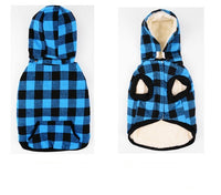 HKM-6002109 Hooded Plaid Pet Clothes with Removable Hat for Cozy Comfort