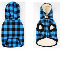 HKM-6002109 Hooded Plaid Pet Clothes with Removable Hat for Cozy Comfort