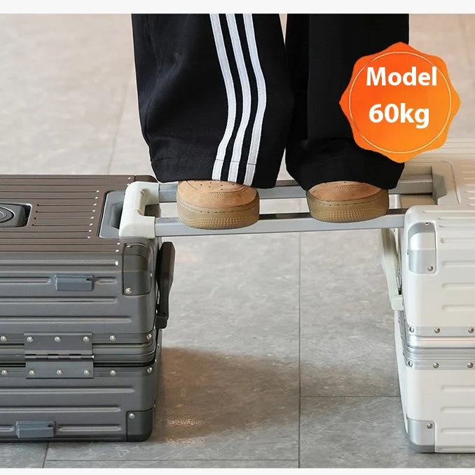 HKM-600211 Multi-Colour Aluminium Trolley Suitcase - Custom Sizes 20, 22, 24, 28 Inch Travel Luggage