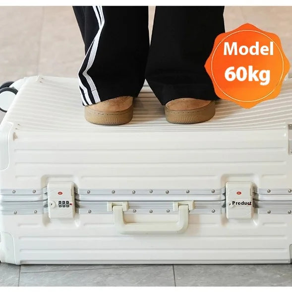 HKM-600211 Multi-Colour Aluminium Trolley Suitcase - Custom Sizes 20, 22, 24, 28 Inch Travel Luggage