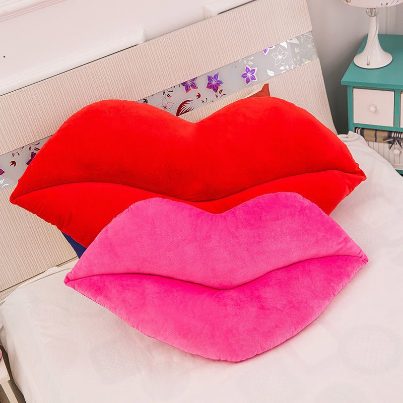 HKM-600275 Cute Lips Plush Doll Pillow - Crystal Soft Red and Pink Lips, 30cm