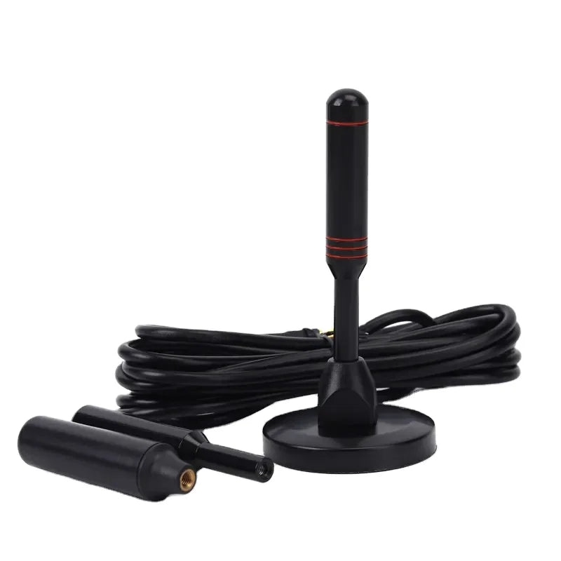 HKM-600339 Indoor 75Ohm TV Antenna with Amplifier for ATSC DVB-T DVB-T2 ISDB-T - Flat Design, VHF/UHF Receiver, 3m Cable