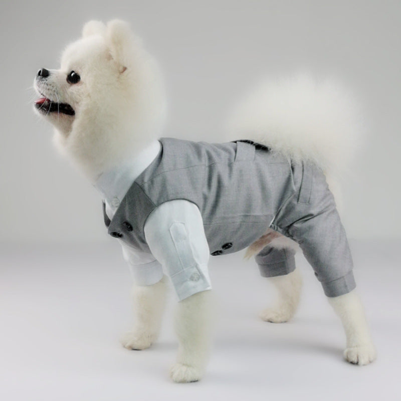 HKM-6003901 Cozy Cotton Vest and Trousers Suit for Four-Legged Friends, Sizes XS to 2XL